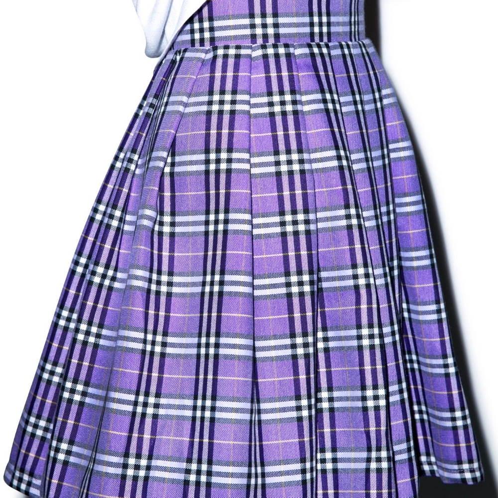 Purple Plaid Skirt